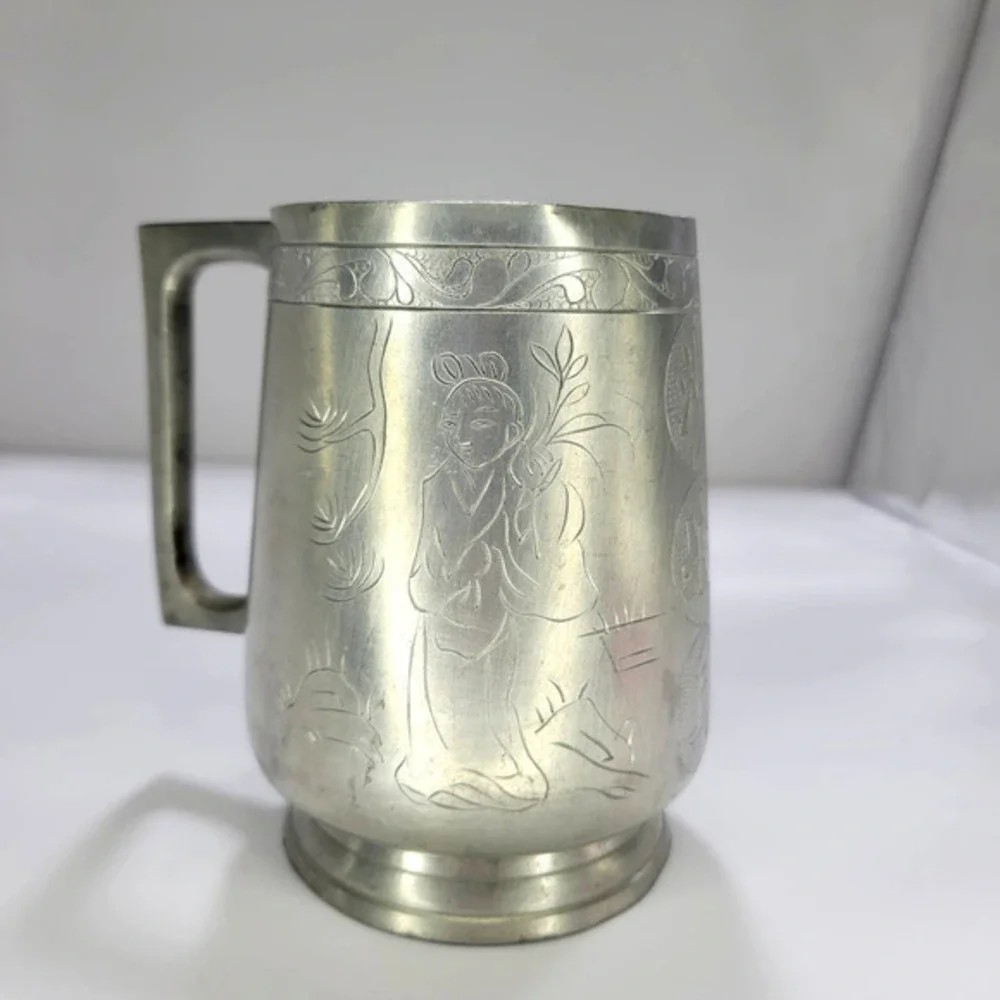 Vintage Chinese Sweet 甘 Huangjiu Pewter Mug